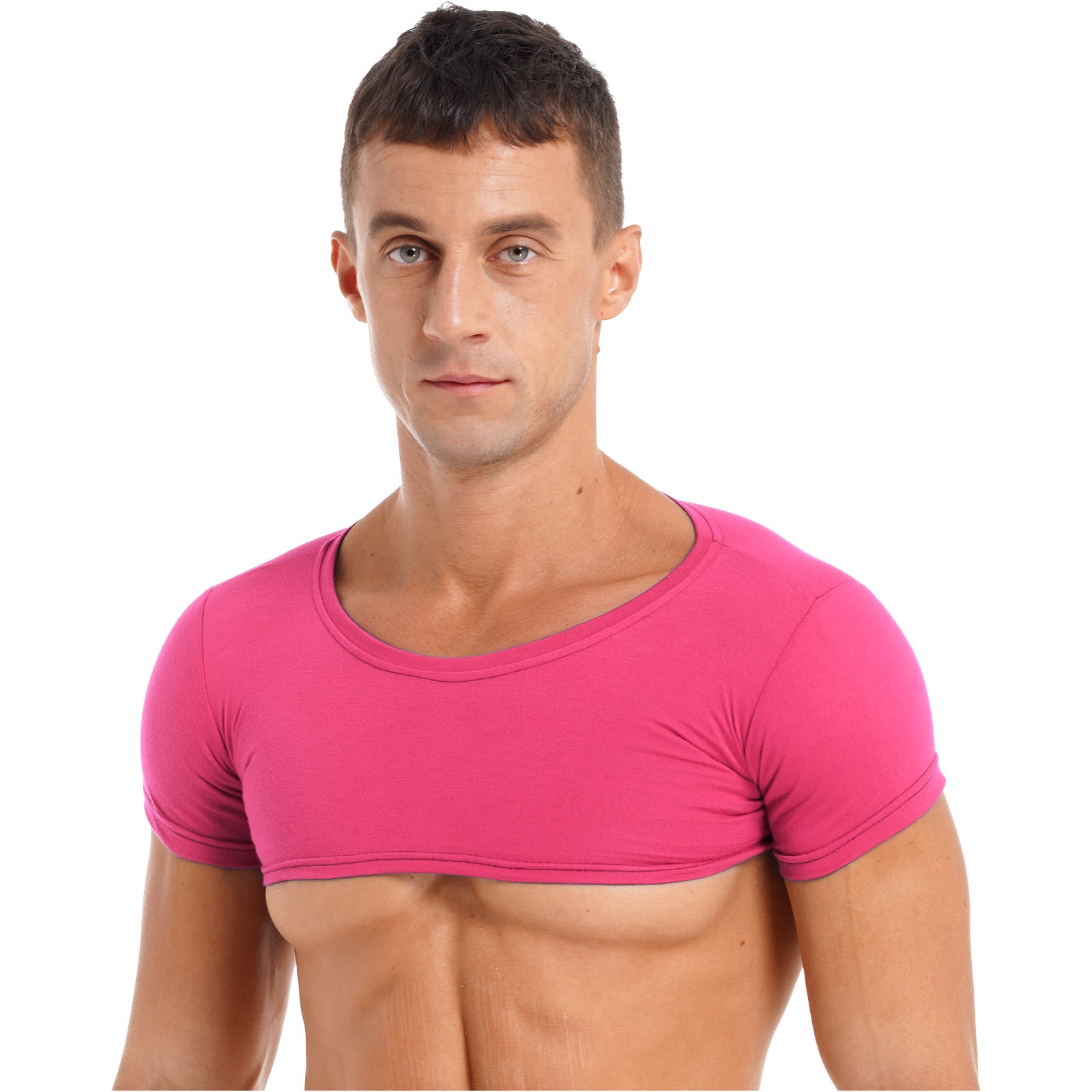 hot pink one shoulder crop top