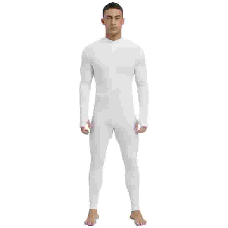 Eandarui Mens Thermal Underwear Long Sleeve Unitard Front Zipper