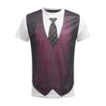thumbnail image 1 of Eandarui Mens Two-Piece 3D Printed Tuxedo T-Shirt Short Sleeve Tie Vest Tux Shirt Fancy Dress Costume Burgundy 3XL, 1 of 6