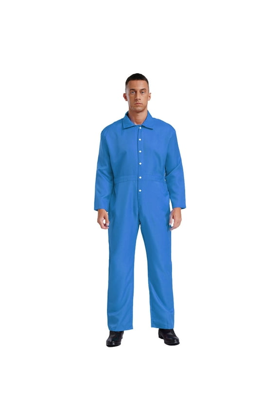 Mens Overalls Work Coveralls Wear-resistant Boilersuit Warehouse Workerwear Suit Blue 3XL