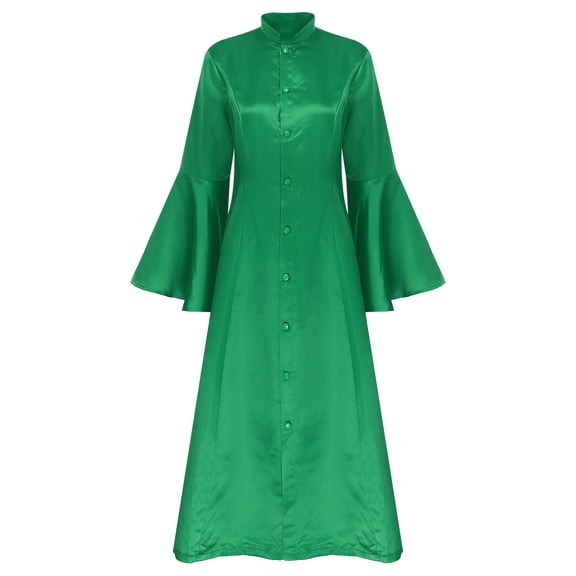 Eandarui Women Elegant Minister Choir Robe Dress Uniform Priest Cloak Clergy Robes Green S