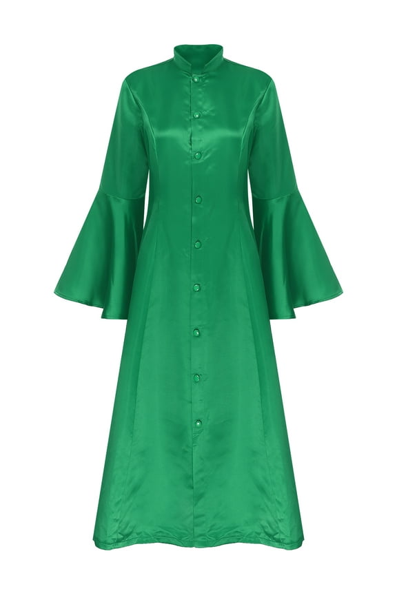 Women Elegant Minister Choir Robe Dress Uniform Priest Cloak Clergy Robes Green S