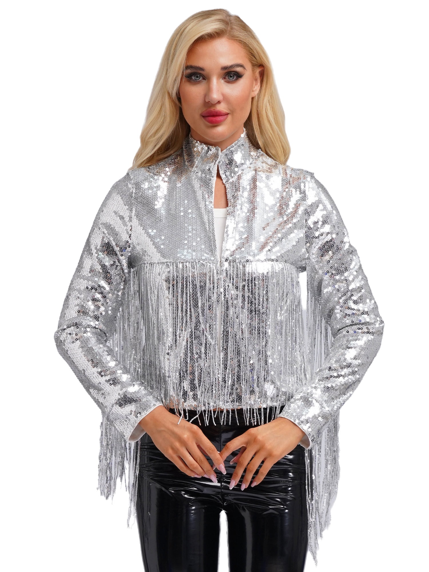 Women's Bomber Jacket - Classic Look with Sequins main image 0