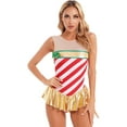 thumbnail image 1 of Eandarui Women's Christmas Candy Cane Dress Sleeveless Ballet Dance Tutu Dress Figure Skating Dancewear Red M, 1 of 7