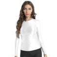 thumbnail image 1 of Eandarui Women's Long Sleeve T-Shirt Casual Solid Color Slim Fit Breathable Tops Yoga Sportwear White XL, 1 of 7