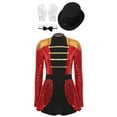 thumbnail image 1 of Eandarui Women's Shiny Sequin Leotard Bodysuit Top Circus Ringmaster Outfit Halloween Cosplay Red XL, 1 of 5