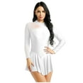 thumbnail image 1 of Eandarui Womens Long Sleeve Skirted Leotard Dresses Figure Skating Gymastics Ballet Dancer Costume White M, 1 of 7