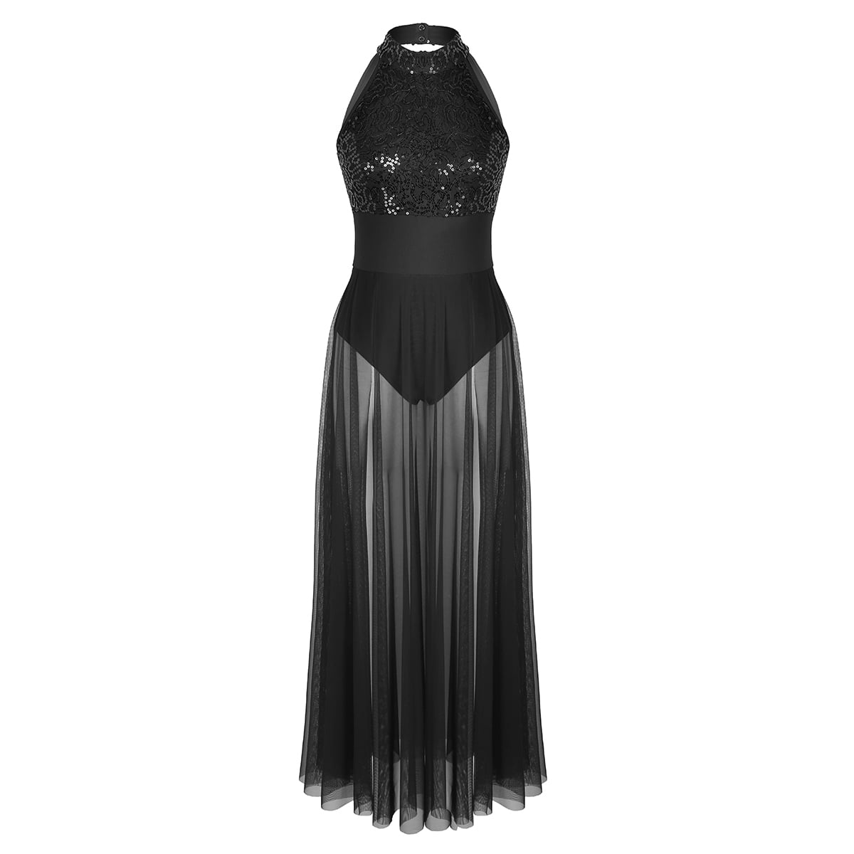 black mesh overlay dress Black Mesh Overlay T-Shirt Dress main image 1