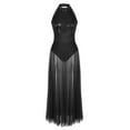 thumbnail image 1 of Eandarui Womens Sequined Sleeveless Sheer Mesh Ballet Dance Dress Turtleneck Tulle Overlay Maxi Skirt Black XS, 1 of 7