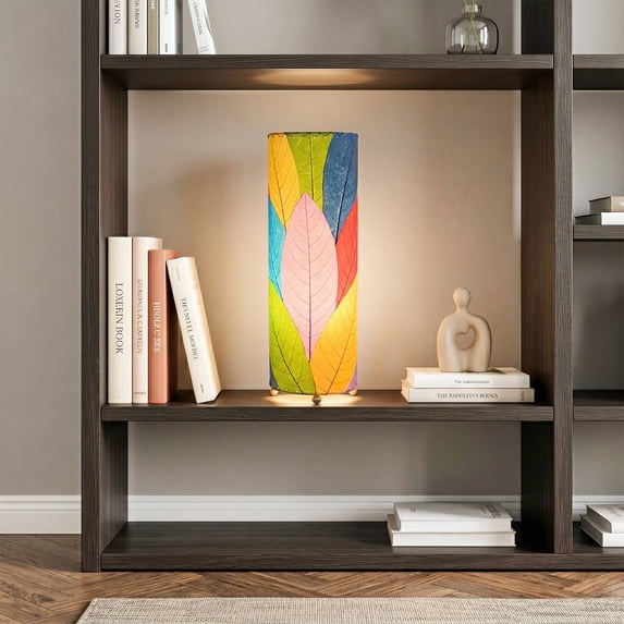 Eangee Cocoa Leaves Multi-Color Cylinder Table Lamp