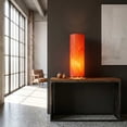 thumbnail image 1 of Eangee Cocoa Leaves Red Cylinder Table Lamp, 1 of 5