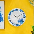 thumbnail image 1 of Eangee Clock Wall Decor With Blue Flowers, 1 of 5
