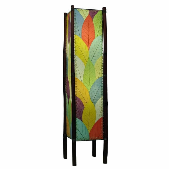 Eangee Home Design Fortune Large Floor Lamp, Shade Made Of Cocoa Leaves, 11x11x48 Inches