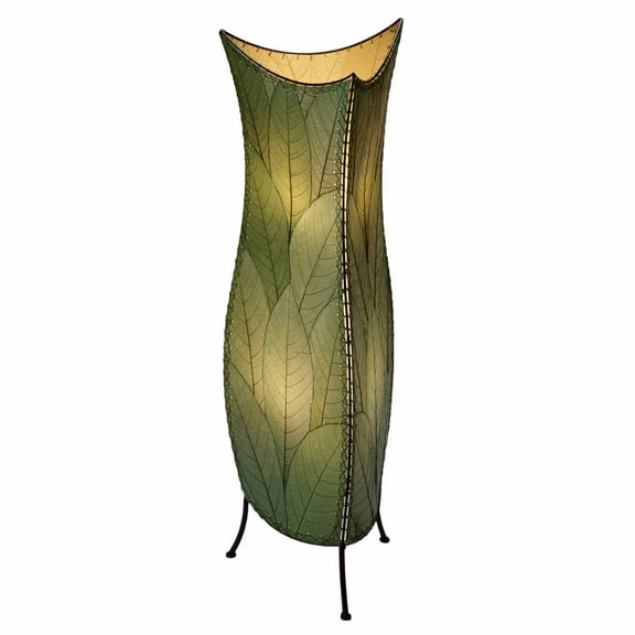 Eangee Home Design Flowerbud Large Floor Lamp, Shade Made Of Cocoa Leaves, 13x13x36 Inches