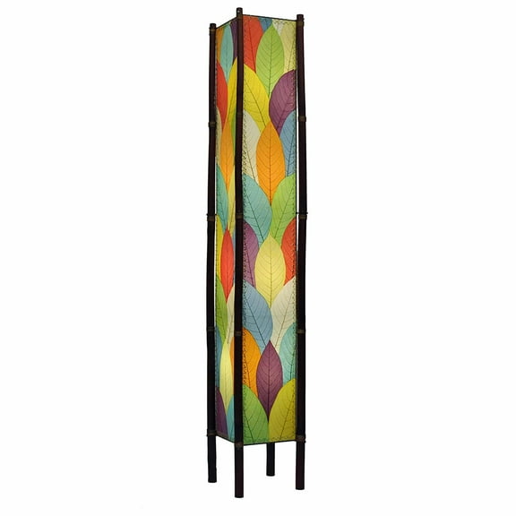 Eangee Home Design Fortune Giant Floor Lamp, Shade Made Of Cocoa Leaves, 11x11x72 Inches