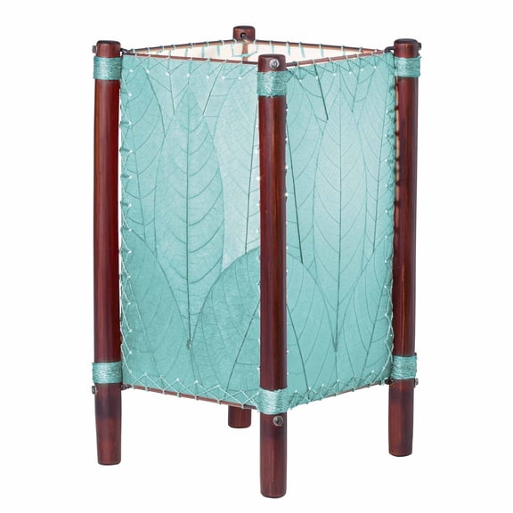 Eangee Home Design Fortune Table Lamp, Shade Made Of Cocoa Leaves, 9x9x15 Inches