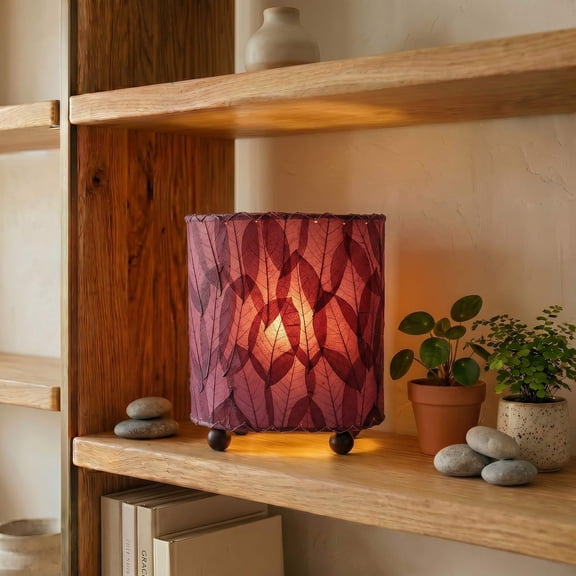 Eangee Home Design Mini Guyabano Table Lamp, Shade Made Of Guyabano Leaves, 9x5x9 Inches