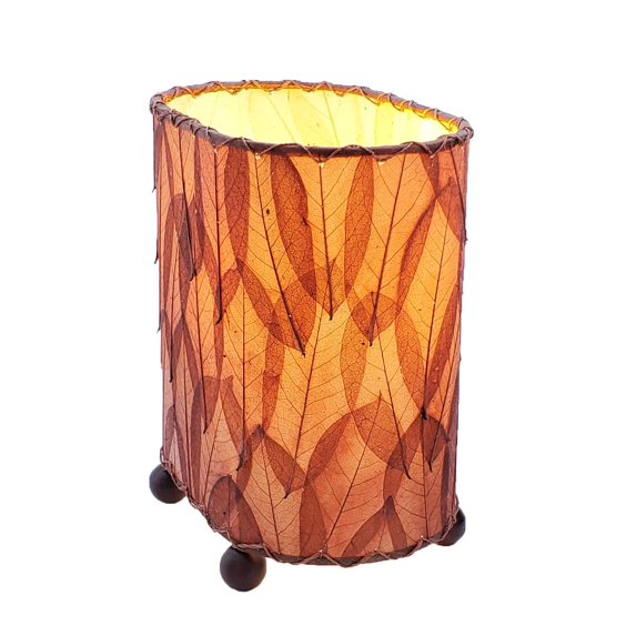 Eangee Home Design Mini Guyabano Table Lamp, Shade Made Of Guyabano Leaves, 9x5x9 Inches