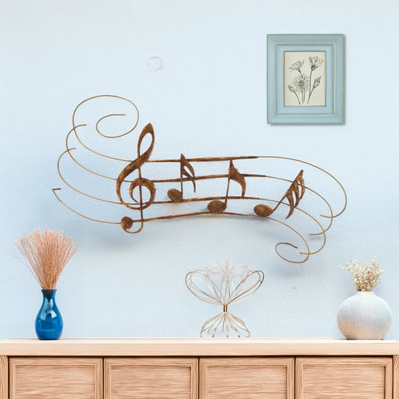 Eangee Home Design Music Wall Decor Large Musical Notes, Capiz and Metal, Indoor / Outdoor Safe, 40x1x20 Inches