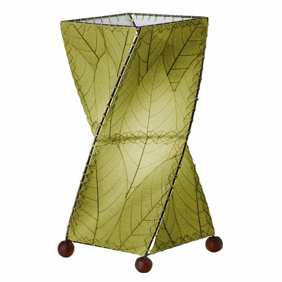 Eangee Home Design Twist Table Lamp, Shade Made Of Cocoa Leaves, 8x8x18 Inches