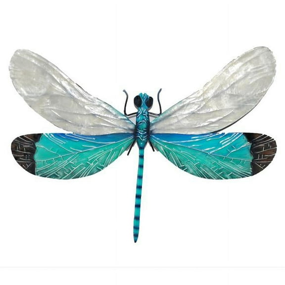 Eangee Home Design esh121 Dragonfly Wall Decor White & Aqua