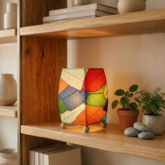 Eangee Mini Square Cocoa Leaf Lamp Multi