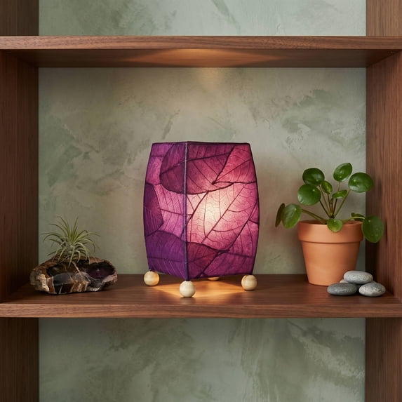 Eangee Mini Square Cocoa Leaf Lamp Purple