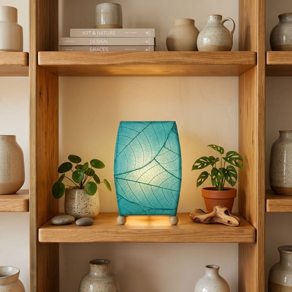 Eangee Mini Square Cocoa Leaf Lamp Sea Blue