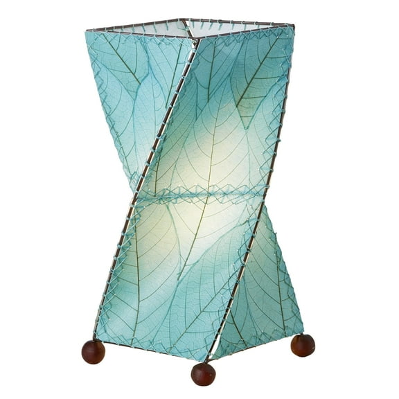 Eangee Home Design Twist Table Lamp, Shade Made Of Cocoa Leaves, 8x8x18 Inches