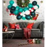 Eanjia Forest Theme Balloons Garland Kit DIY Balloon Arch Double Stffed Forest Green 5-18" Latex Balloons 8ft Stipe Tape Clear Glue Dot for Christmas Party Jungle Safari Birthday Decor (Christmas)