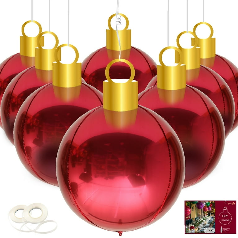 Red christmas baubles top