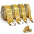 thumbnail image 1 of Eanloly 4 Rolls Self-Adhesive Crystal Rhinestone Ribbon, Diamond Bling Ribbons with 2 mm Rhinestones Sticker for Arts Crafts Wedding Birthday Party DIY Event Car Phone Decoration(Gold), 1 of 7