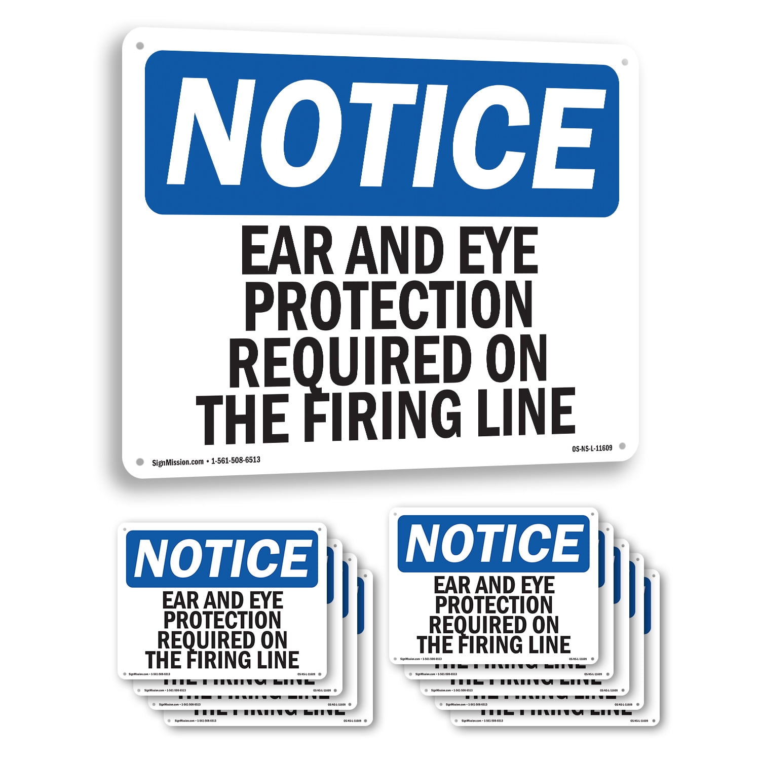 Ear And Eye Protection Required On The Firing Line OSHA Notice Aluminum ...