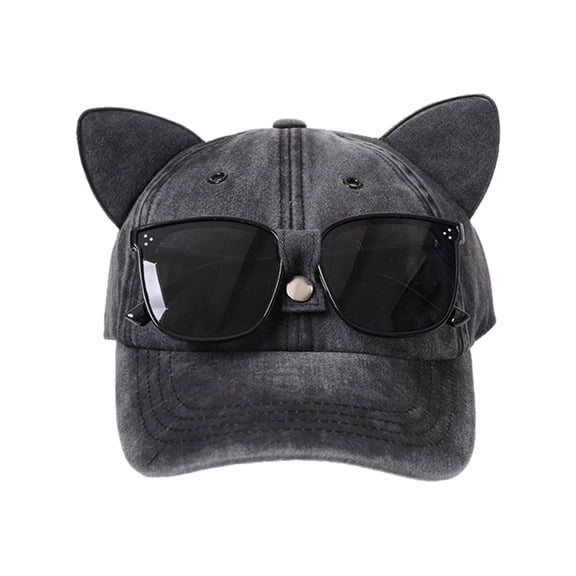 Ear Baseball Cap with Decor Adult Adjustable Cap for Outdoor Cycling Hiking Hat for Teens Men