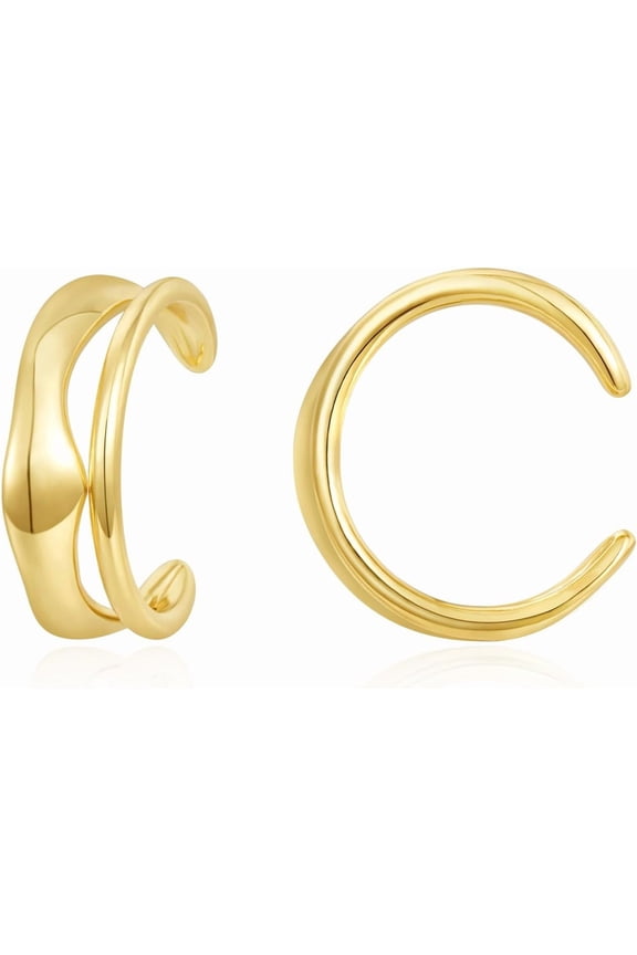 Ear Best Cuffs Earrings intended for Women, 14K Gold Plated Ear Cuff for Non-Pierced Clip On Cartilage Adjustable Open Hoop Earring Dainty Pave CZ Fashion Lightweight Jewelry Gifts[q043]