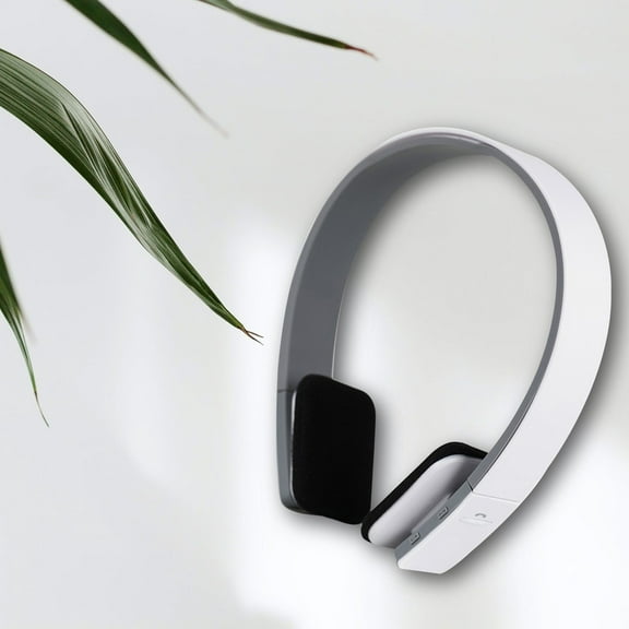 Over Ear Bluetooth Headphones Wireless Headset With Built-In Mic Active Adjust-Able Angle Soft Earmuffs Retractable Support Connecting Audio Cable White