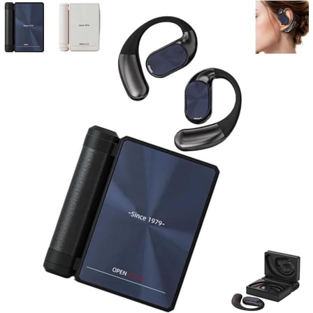 Ear Buds - Headphones Bluetooth with Dual-Fold Design, Noise Isolation, 2026 New Dual Fold Bt Earbuds Open Ear Wireless Bluetooth 6.0, IPX5 Waterproof & Sweatproof for Gym/Running/Workout (Black)