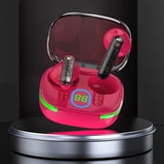 Ear Buds,Wireless Earbuds Bluetooth 5.3 in Ear Light-Weight Headphones Built-in Microphone Immersive Sound Headset with Breathing Light Charging Case,Hot Pink