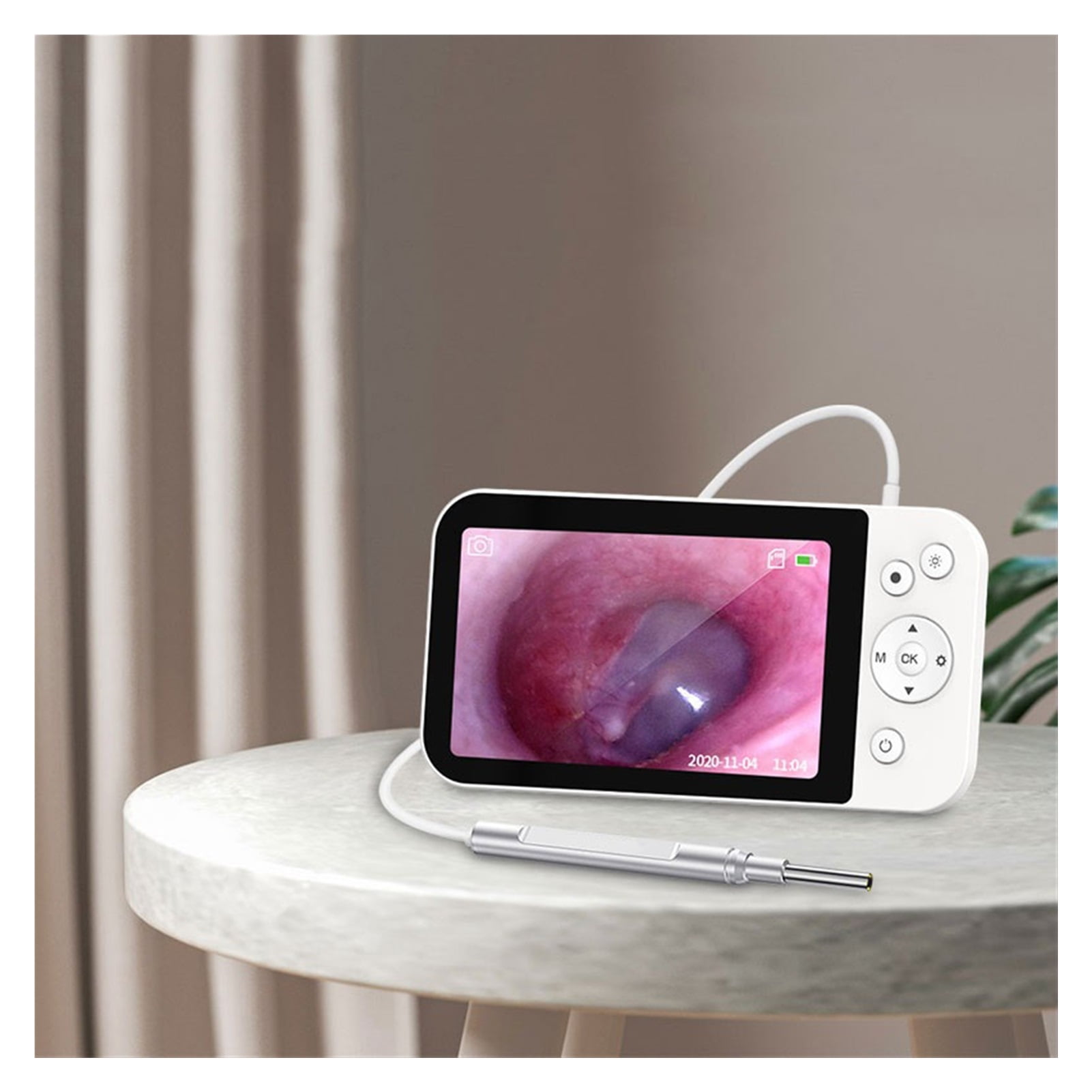 Ear Camera with 5.0 Inch Digital Otoscope 1080P HD LCD Screen Safety Visual Ear Cleaning Camera with 6 LED Ear Spoon ,Various Applicable