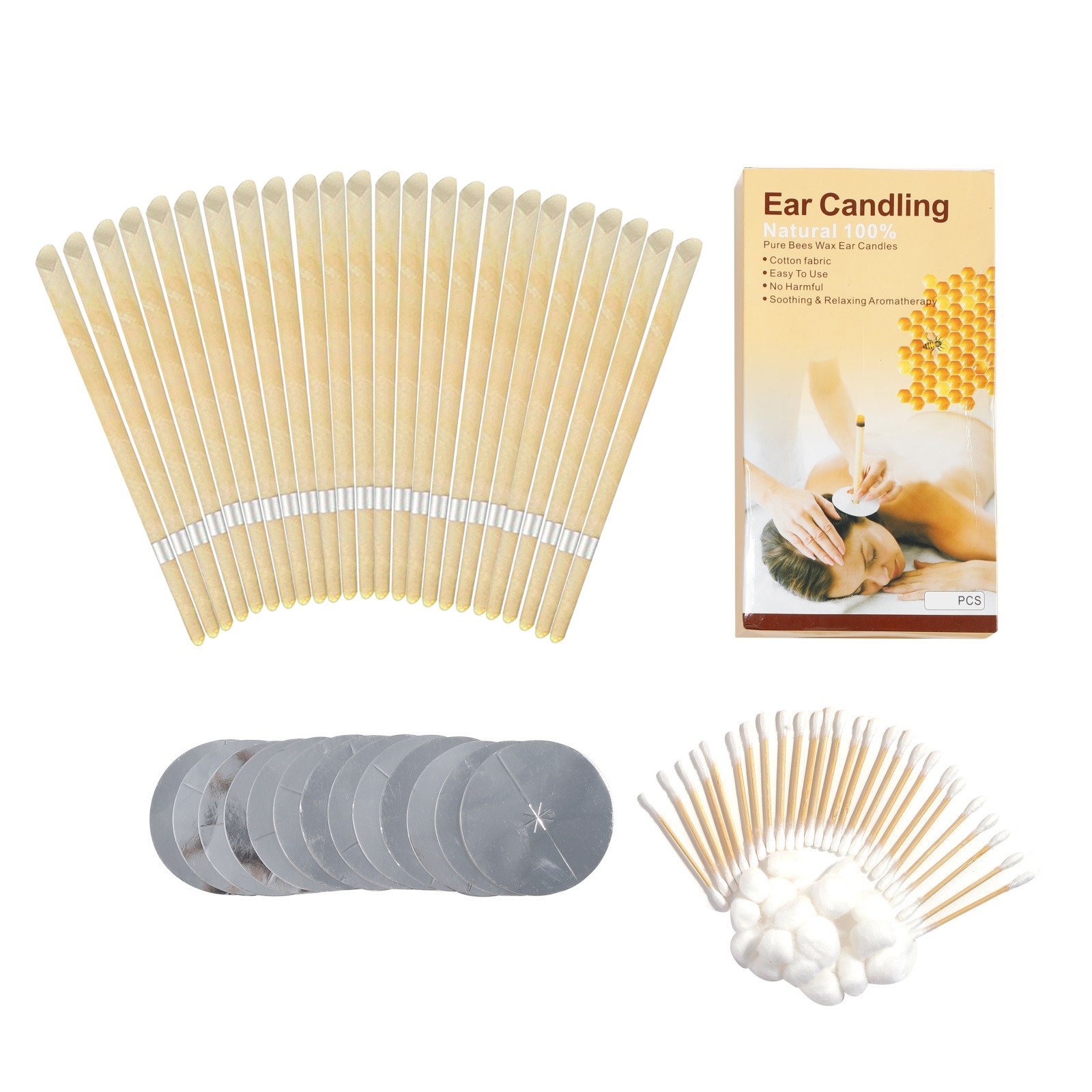 Ear Candles 24 X Ear Wax Removers Ear Cleaners Natural Beeswax Candle