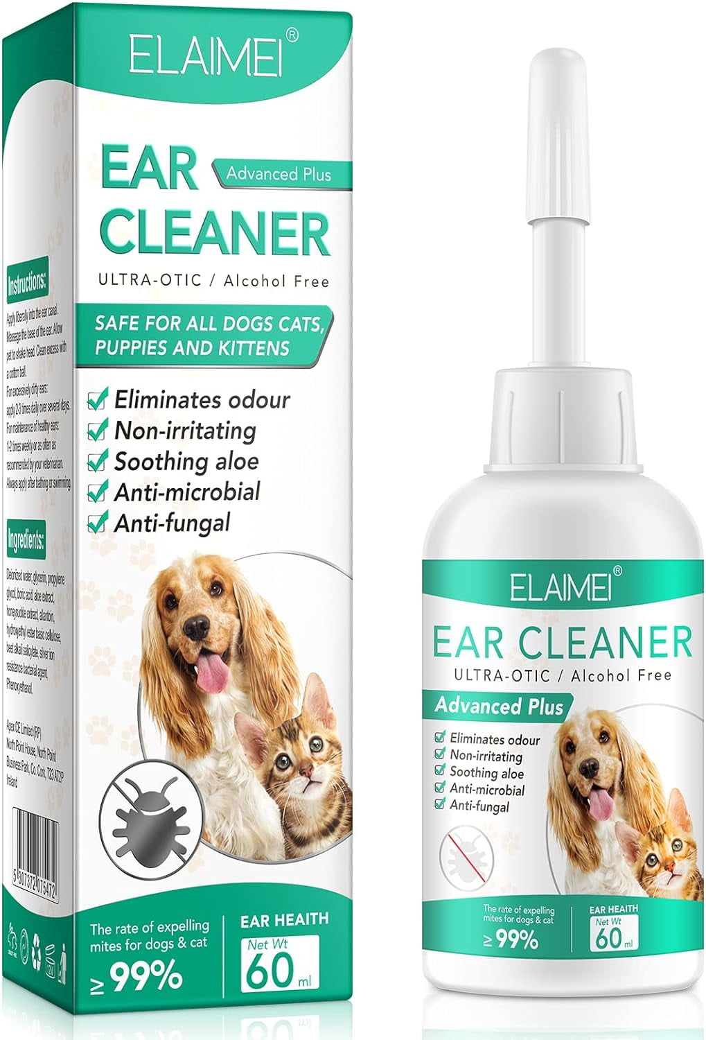 Ear Cleaner for Dogs, Dogs Ear Infection Treatment Supports Soothing