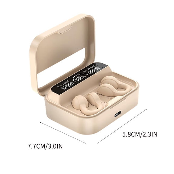 Ear‑Clip Bluetooth 5.3 Open Ear Headphones, 14.2mm Graphene Diaphragm HiFi Bass, IPX7 Waterproof Sweatproof Sports, ENC Noise Reduction HD Call, Single Dual Ear Mode Auto Pairing