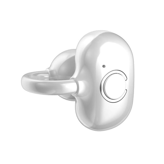 Ear Clip Bluetooth Headphones - Open Ear Clip Wireless Earbuds Bone Conduction Headphones - Over-Ear Hook With Mic Stereo Sound Easy Button Controls Sports Earphones - White
