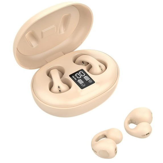 Ear Clip On Bone Conduction Headphones Head Set Wireless Bluetooth Ear Clip On Air Bone Conduction Open Ear Earbuds Headset Earphones Bone Conducting Outer Open Ear Headphones