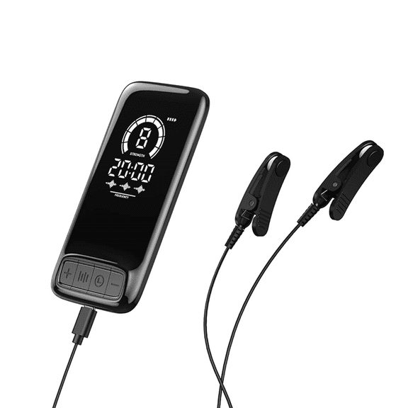 Ear-Clip Sleep Aid Device Sound Machines, Portable Micro-Current Relaxation Instrument with 3 Modes and 9 Intensity Levels, Rechargeable Sleep Helper for Home and Travel- Black/HE-M012