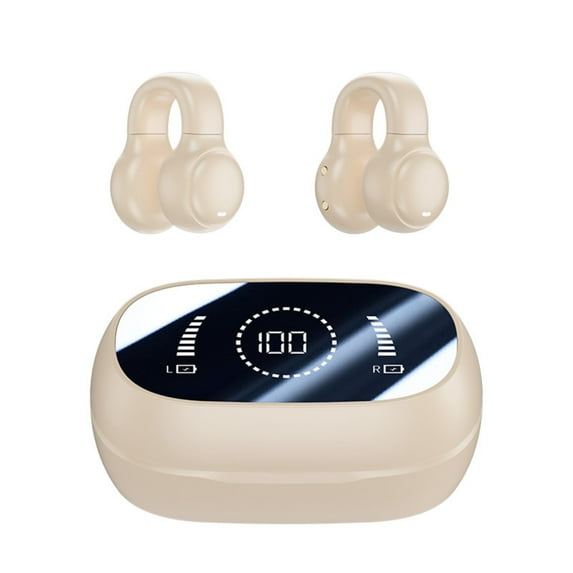 Ear Clips Ear Buds Clip On Earbuds Bonebuds Open Ear Headphones Bone Conduction Earbuds Wireless Bone Conduction Headphones Bluetooth Earbud Earphones Application Noise Reduction High Beige