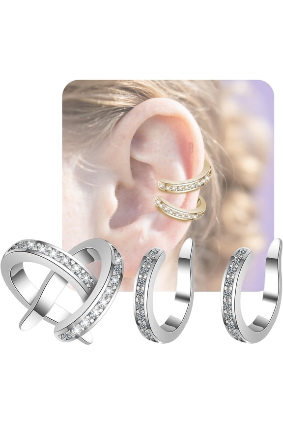 Ear Corrector Clips with Storage Box, Non-Piercing Adjustable Ear Cuffs for Women & Men - Alloy Fake Earrings for Cartilage