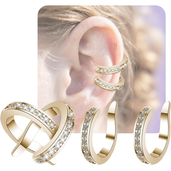 Ear Corrector Clips with Storage Box, Non-Piercing Adjustable Ear Cuffs for Women & Men - Alloy Fake Earrings for Cartilage