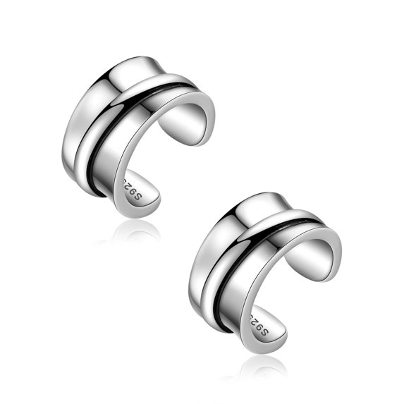 Ear Cuff Earrings 925 Sterling Silver Hypoallergenic Sterling Silver Simple Line Adjustable No Piercing Clip on Earrings for Women