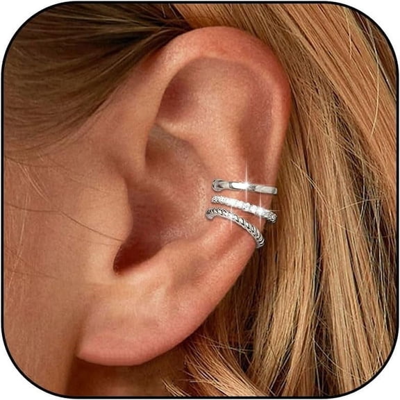 Ear Cuff Earrings for Women Ear Cuffs Non Piercing Clip On Cartilage Earrings Gold Knot Earrings for Women Round Huggie Non Pierced Jewelry Gifts Trendy Stuff